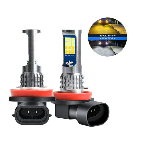 2Pcs for Nissan Titan 2017-2019 Dual Color H8/H9/H11 LED Fog Light Bulbs White+Yellow