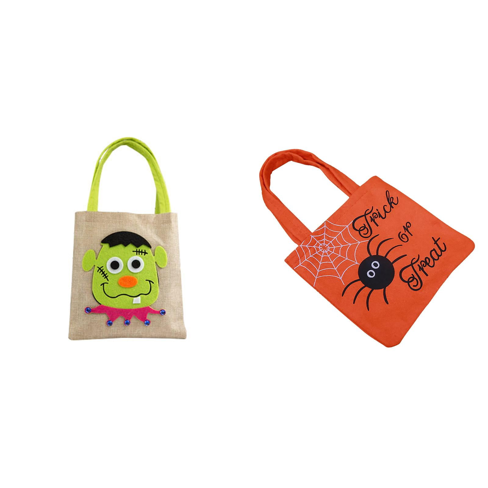 2Pcs gift bags with handles halloween candy bowl bucket snack