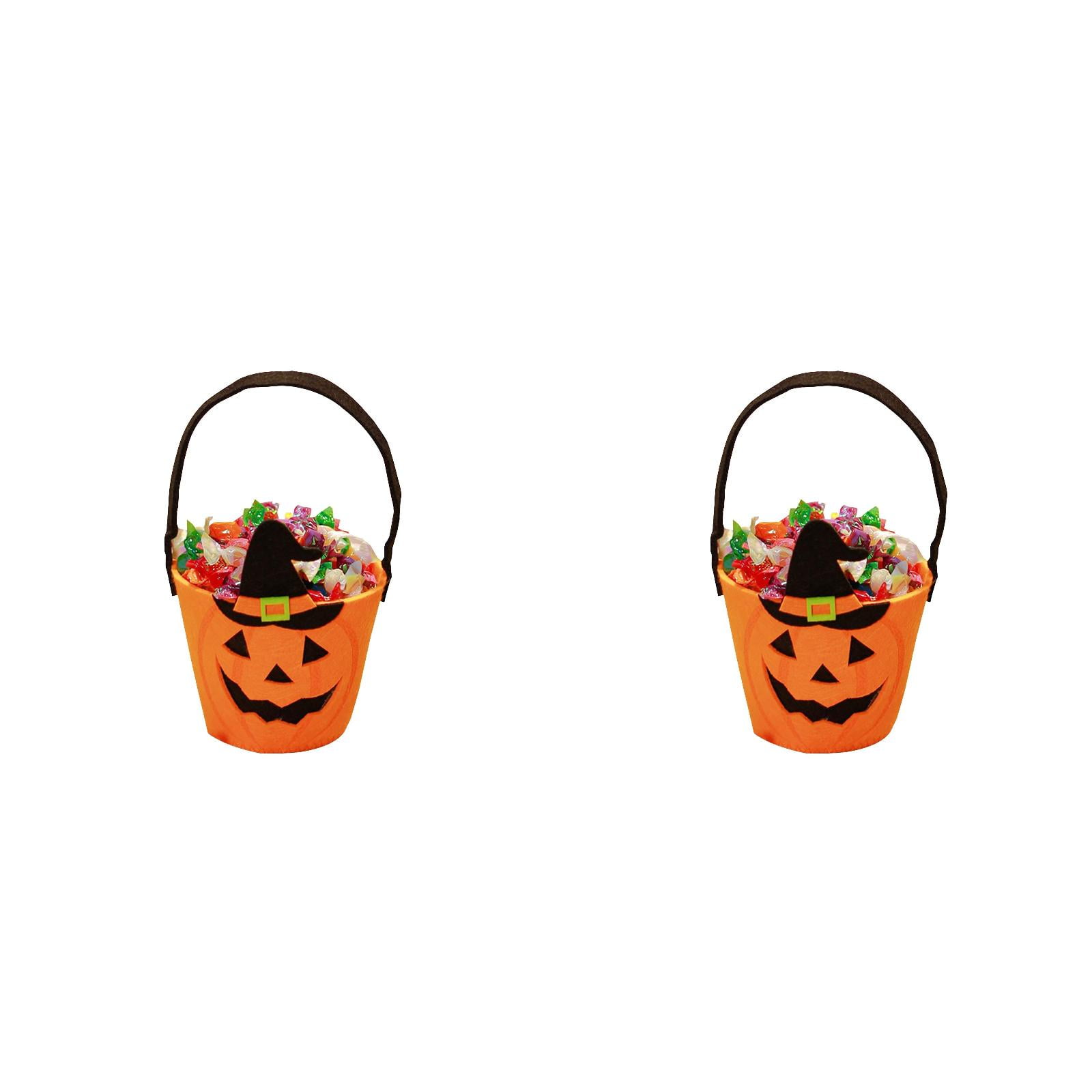 2Pcs gift bags for kids birthday serving bowls party plastic pumpkin