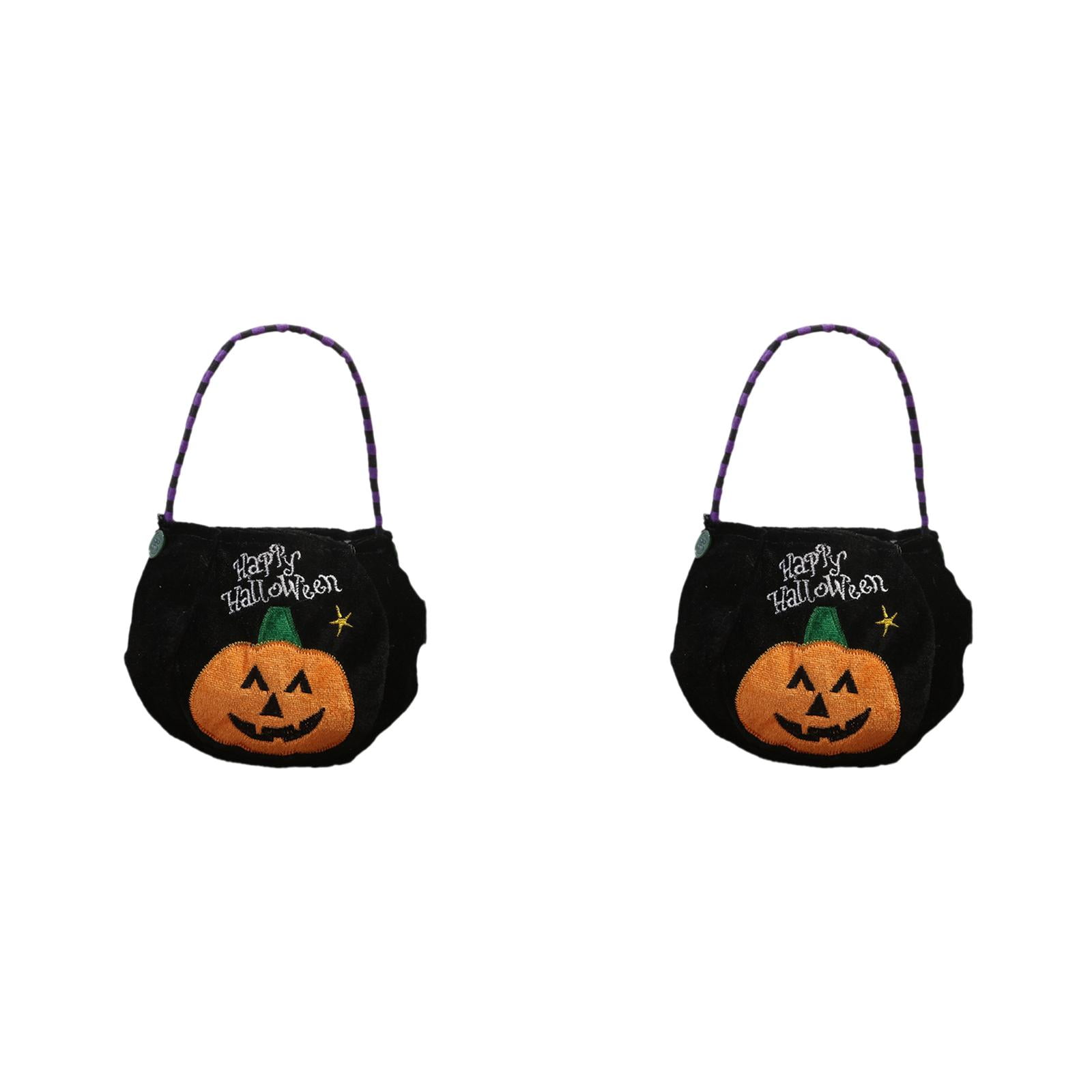 2Pcs gift bags for kids party pumpkin bowl with lid halloween candy