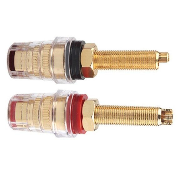 2Pcs/pair Crystal Transparent Binding Posts Weldingless Power Amplifiers Banana Plugs Speaker Cable Connectors Set