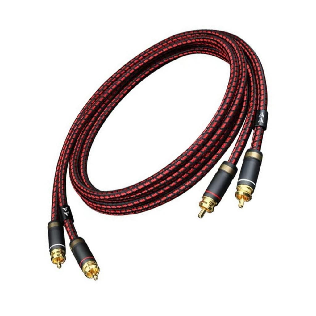 2Pcs/set Low Noise 2 2RCA Male to 2 2RCA Male Sound Cable Wire Line Flexible Design for Amplifiers Speaker