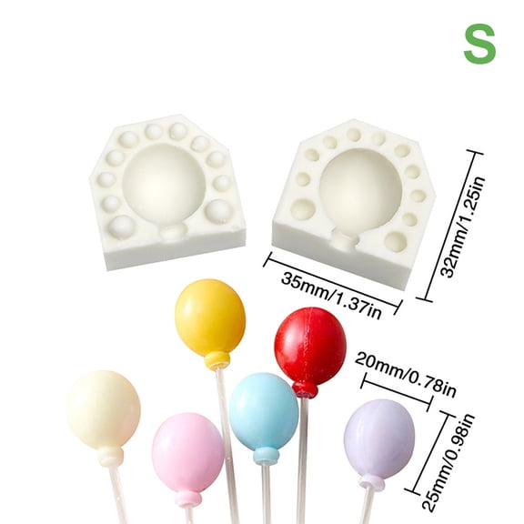 2Pcs/set Mini 3D Oval Balloon Silicone Mold Fondant Chocolate Mould DIY Gumpaste Clay Candle Molds Cake Decorating Tool Bakeware