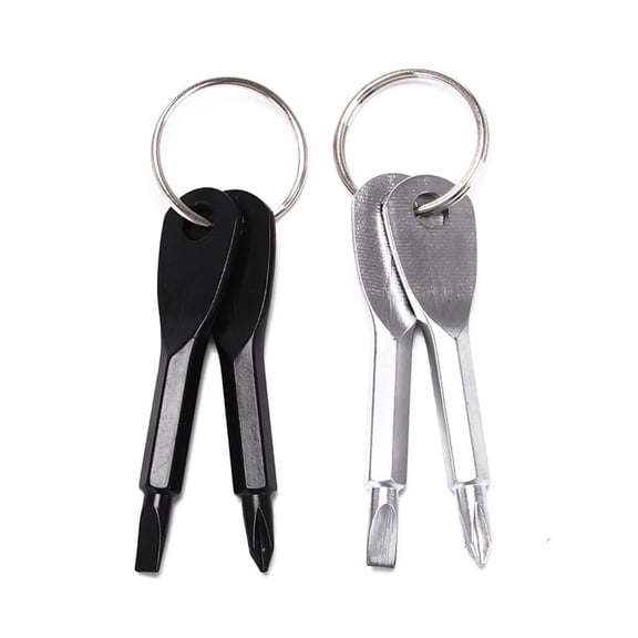 2Pcs/set Multi Tool Key Ring Screwdriver Outdoor Pocket Tool Set With Keychain