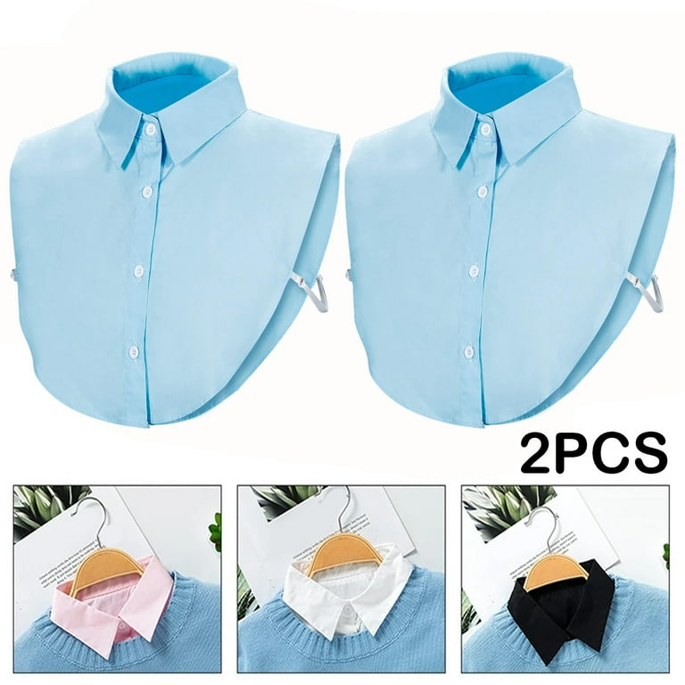 Women New 2Pieces Collar Shirt Vintage Detachable Collar Blouse Top Clothes Accessories