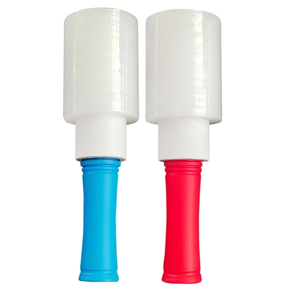 2Pcs/set Stretch Wrap Film Stretch Wrap Shrink Wrap Cling Packaging Moving Easy to Use Rolling Handle Self-Adhering Pack