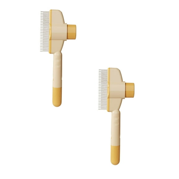 2PcsPet Hair Removal Comb for Short/Long Haired Pets, Stainless Steel Flea Tick Remover Comb,  Multifunctional Pet Hair Cleaning Brush,For Dog And Cat