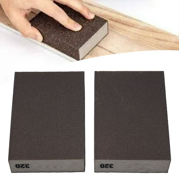 2Pcsgrit 60-320# Wall Grinding Sponge Sand Block Sandpaper Polished Sand Brick 2Pcs 320Grit