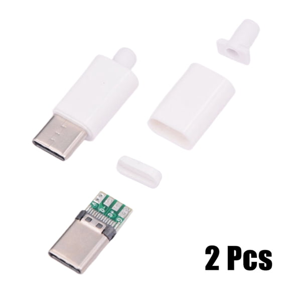 2Pcsusb3.1Type C Male Plug with Pcb Board Welding Line with Black Or White Shell