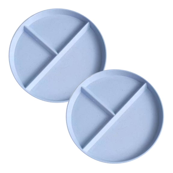 2Pct Style Grid Plate,2 Piece T Grid Plate 4 Grid Plate Color Household Dinner Plate Microwave Oven Available Reusable