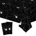 thumbnail image 1 of 2Piece 54 x 108 Inch Spider Web Plastic Tablecloth - Black Spiderweb with Spiders Designs, Disposable Rectangle Table Cover for Birthday, Halloween, Indoor Outdoor Decorations, 1 of 5