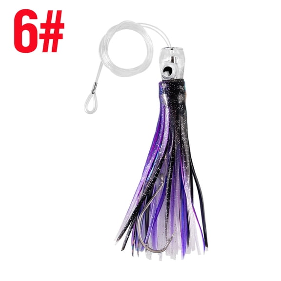 2Piece Deep Sea Fishing Bait Kit With Squid Skirt, Saltwater Lures, Octopus, 17/25cm Hook