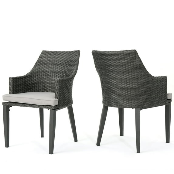 2Piece/Set,34.5”x24.2",Ideal for Relaxing Outdoors in Comfort and Style,Weather-resistant Polyester Fabric,Well-made,The Main Materials Are Rattan, Tarpaulin and Metal,Hillhurst Chair - Grey