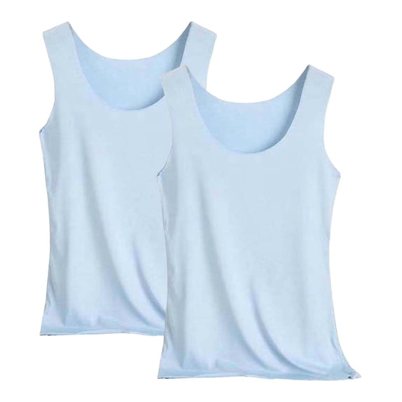 2Piece Women Tank Tops Stretch Layering Sleeveless Undershirts