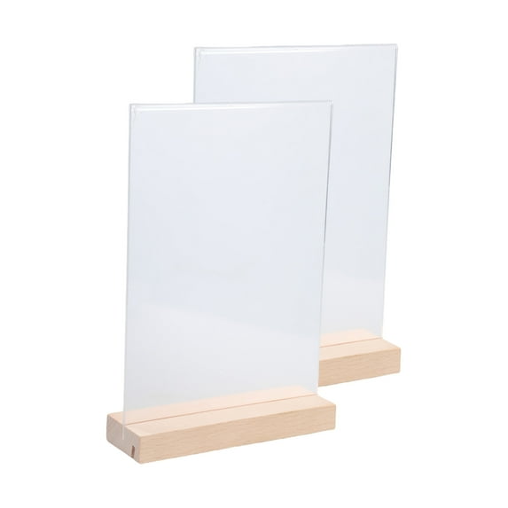 2PCS Acrylic Poster Stand with Base Acrylic Sign Holder Acrylic Display Stand for Office Store Restaurant Hotel
