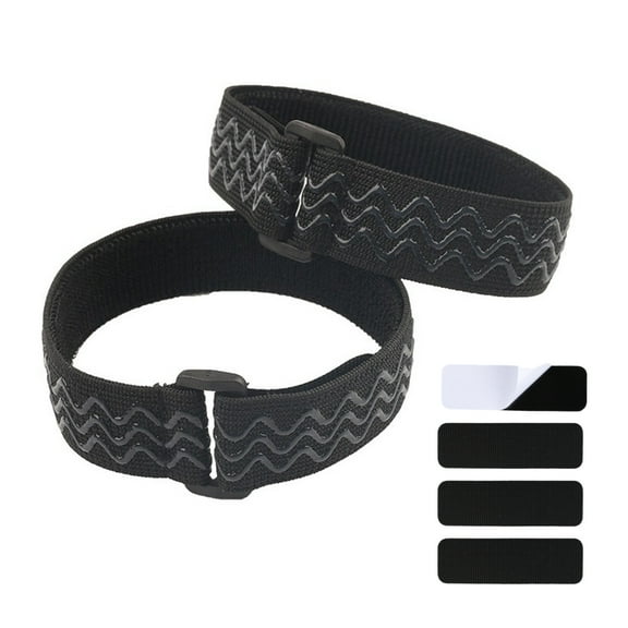 2Pieces Anti Slip Silicone Elastic Adjustable Straps for High Knee Boot and Thigh High Stockings Fixed Garter Belts