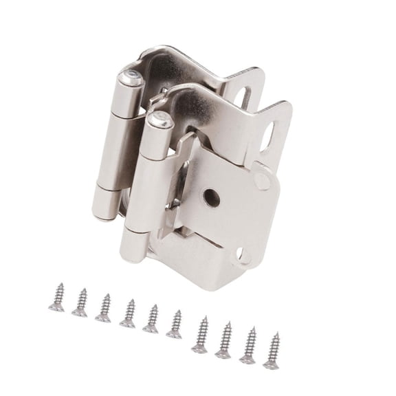 2Pieces Antique Steel Cabinet Door Hinges 1/2Inch Overlays Partial Wrap Closing Half Hide Accessory for Kitchen Use