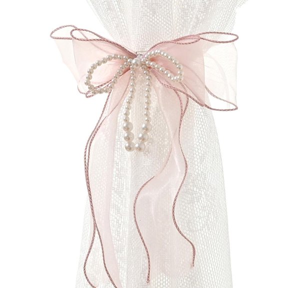 2Pieces Bowknot Curtain Tiebacks With Beaded Accent Perfect For Enhancing Room Aesthetic Functionality And Styles