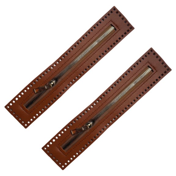 2Pieces Close-end Zips Fasteners for Sewing Bag Zips Metal Zippers Fasteners for Leather Bag Handbag Purse Wallet Making