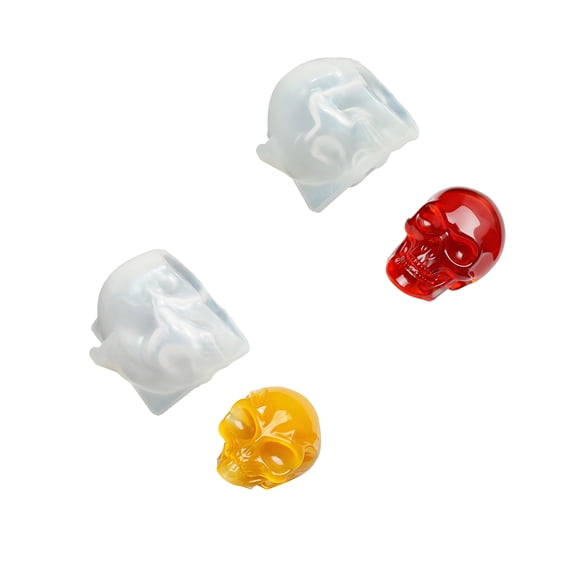 2Pieces Compact Silicone Skull Alien Casting Molds Suitable for Detailed Resin Artworks Gift Making and Creative Hobbies