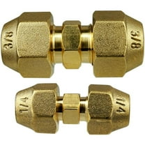 2Pieces Copper Pipe Extension Joint Connectors for Air Conditioning Pipe Coupling Adapters with Flare Nuts and Connectors for Copper Tube Diameter 3/8 and 1/4-Inch