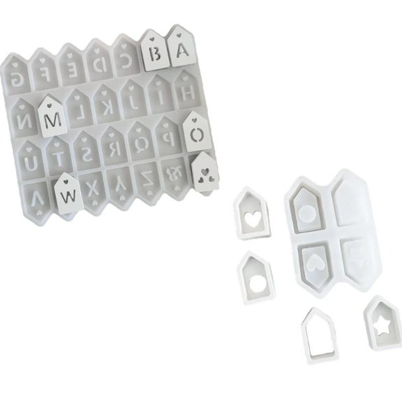 Set of 2 Home Decors Silicone Molds House Shape Resin Crafting Molds Silicone Wall Decorative Pendant Moulds for Craft