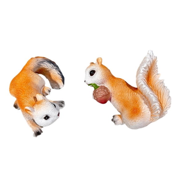 2Pieces Decorative Squirrels Planter Figurines Resins Sculpture for Enhancing Indoor and Outdoor Space