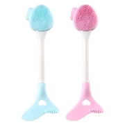 2Pieces Double Sided Silicone Face Brush Gentle Exfoliator For Pore Cleansing Mask Removal And Makeup Cleansing