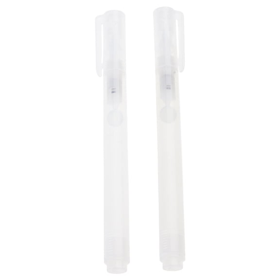 2Pieces Empty Paint Pen Flat or Round Tip Refillable Empty Marker For Painting on Wood Fabric Stone Ceramic Metal Glass