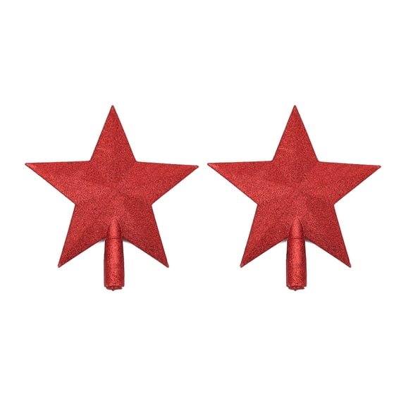 2Pieces Glittering Star Treetops Accent Shimmering Star Tree Toppers Ornament For Miniature Christmas Tree