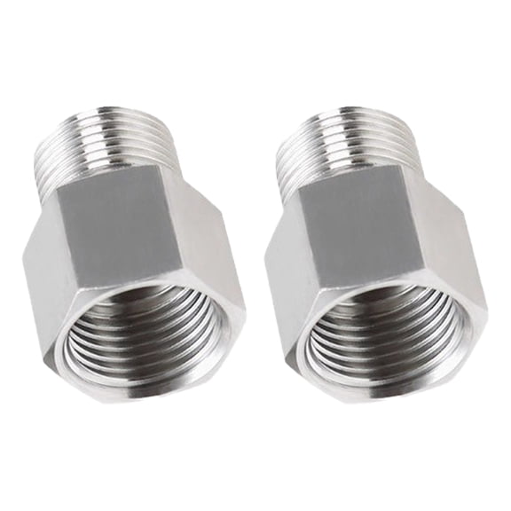 2Pieces Industrial Sturdy Stainless Steel Pipes Adapter G1/4 to Thread Converter for Fluid Lines Daily Use
