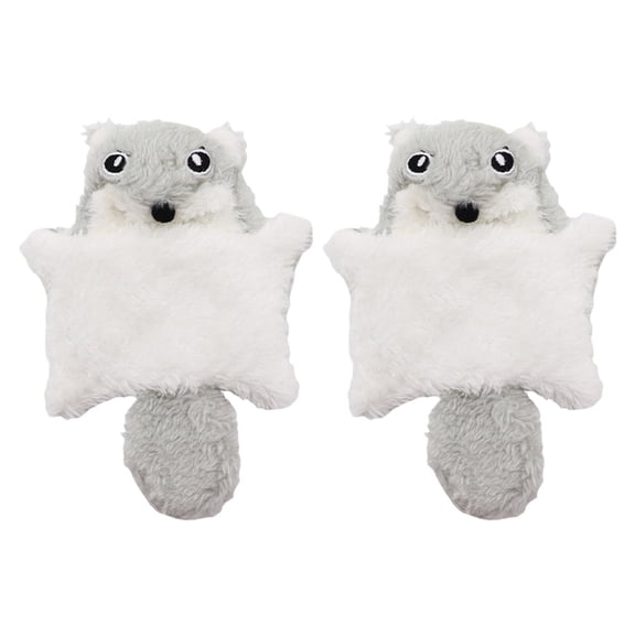 2Pieces Interaction Cats Plush Squirrels Teaser Toy for Engaging Active Cats Teething Hunting with Crinkle Paper Sound