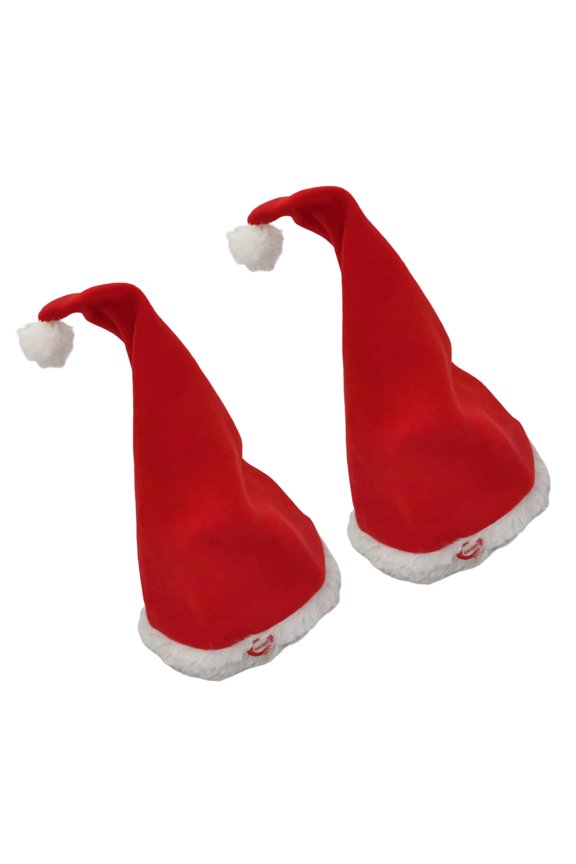 2Pieces Interactive Christmas Party Hat Auto Swing Design Builts In Festival Music Soft PP Cotton for Group Event