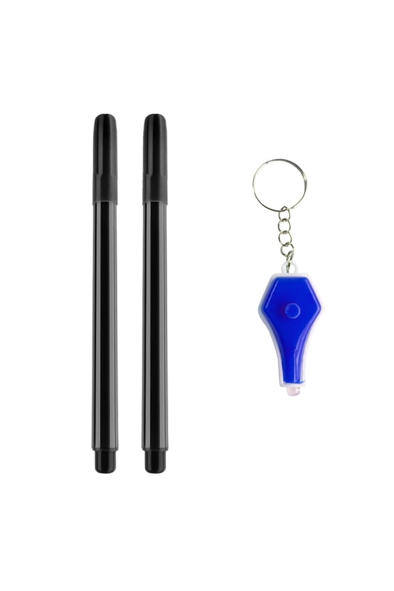 2Pcs Invisible Inks Pen With LED Light For Secret Note Security Marking Secret Message Pen Stocking Fillers for Kids