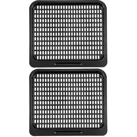 2Pieces Nonstick Baking Pan Air Replacement Tray Square Mesh Cooking Rack Multifunctional Oven Pan Dishwasher Safe