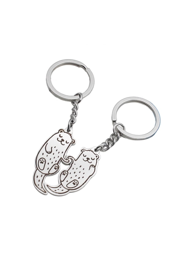2Pieces Otters Keyring Souvenir Keychain Cuteness Key Holder Fashion Keychain Suitable for Best Friend and Lover