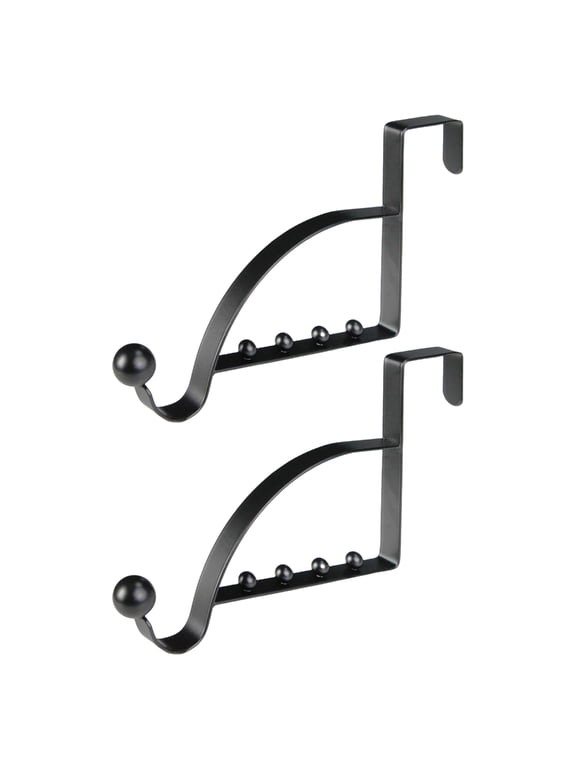 2Pieces Over The Door Hooks Hanger Multi Hanging Storage Organizers Valet Hooks for Coats Clothes Hoodies Hats Scarves
