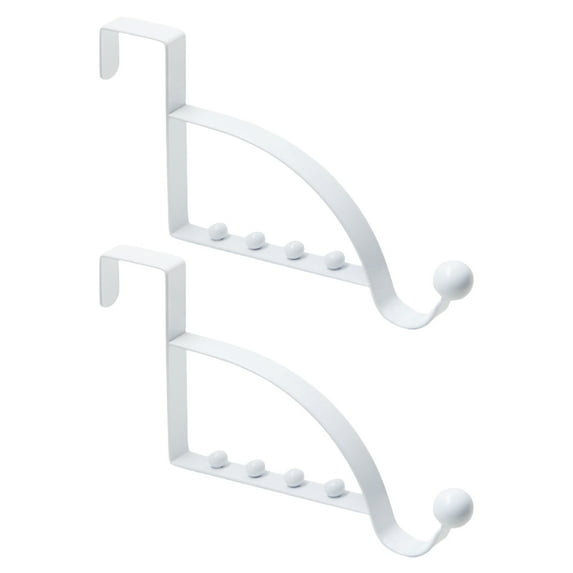 2Pieces Over The Door Hooks Hanger Multi Storage Organizers Valet Hooks for Coats Clothes Hoodies Hats Scarves