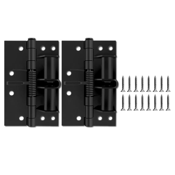 2Pieces Portable Spring Hinges for Indoor Door with Automatic Closing and 90 Degree Stop Easy Installion Deisigns