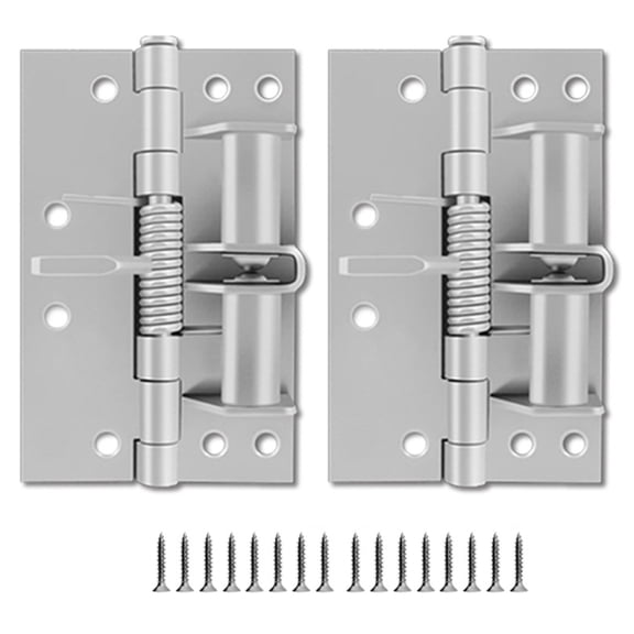 2Pieces Portable Spring Hinges for Indoor Door with Automatic Closing and 90 Degree Stop Easy Installion Deisigns