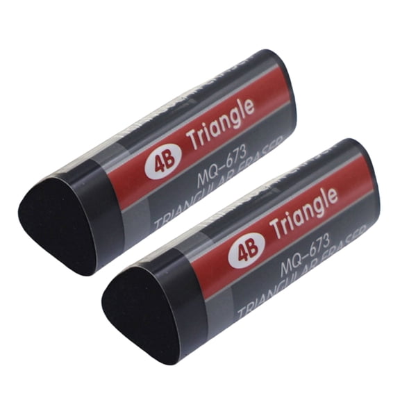 2Pieces Professional 4B Eraser Triangular Grip Erasers Easy Erasing Students Exam Erasers For Sketching Art Drawing