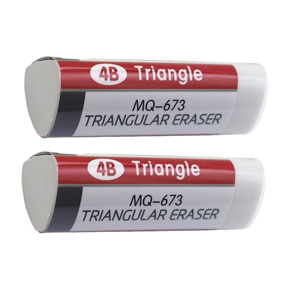 2Pieces Professional 4B Eraser Triangular Grip Erasers Easy Erasing Students Exam Erasers For Sketching Art Drawing