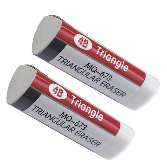 2Pieces Professional 4B Eraser Triangular Grip Erasers Easy Erasing Students Exam Erasers For Sketching Art Drawing