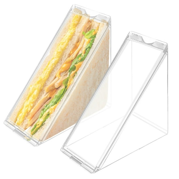 2Pieces Sandwich Case Set Clear Lunch Organizers with Lid Sandwich Storage Box Lunch Box Suitable for School and Work