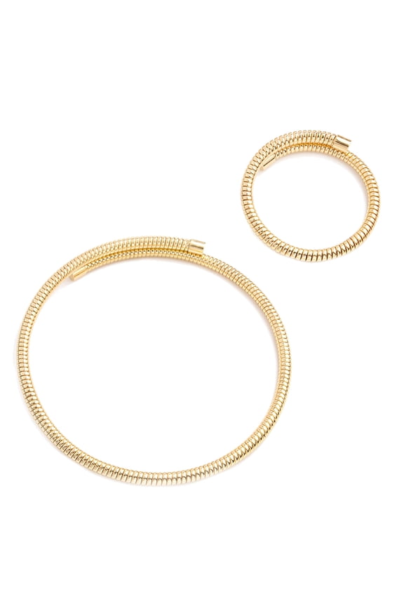 2Pieces Stackable Multi Layer Arm Bracelet Stylish Elastic Jewelry Waterproof Necklace Elastic Bangles for Fashion Lover