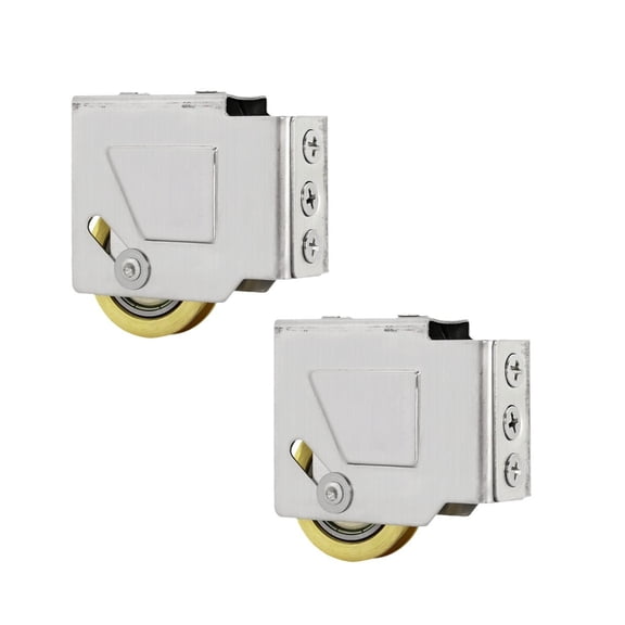 2Pieces Sturdy Stainless Steel and Brass Bearing Rollers Hardware for Sliding Door and Window Household Use