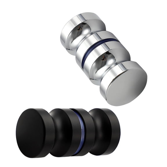 2Pieces Stylish Aluminum Alloy Glass Door Grips for Bathroom Renovations