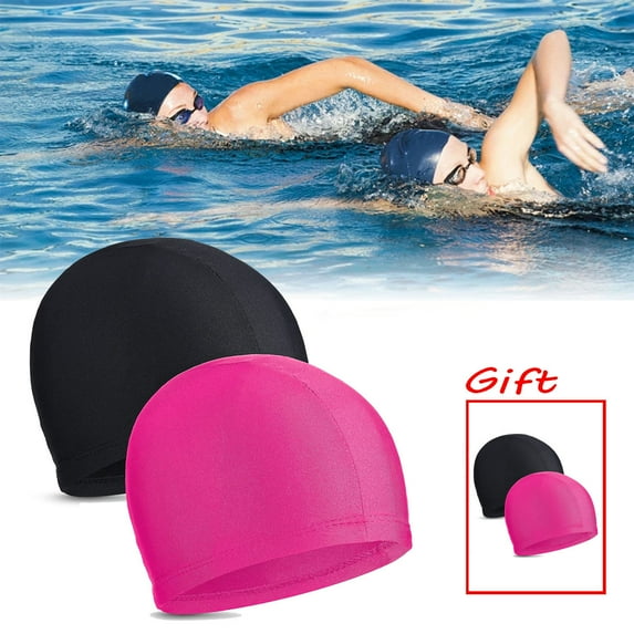 2Pieces Swimming Cap, Swim Cap Anti-Tear Swim Hat Comfortable No-Slip for Men Women Long Short Hair Adult Boys Girls