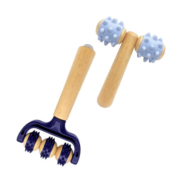 2Pieces Therapeutic Rollers Texture Travel Massager for Comprehensive Body Care Tissue Recovery Daily Wellness