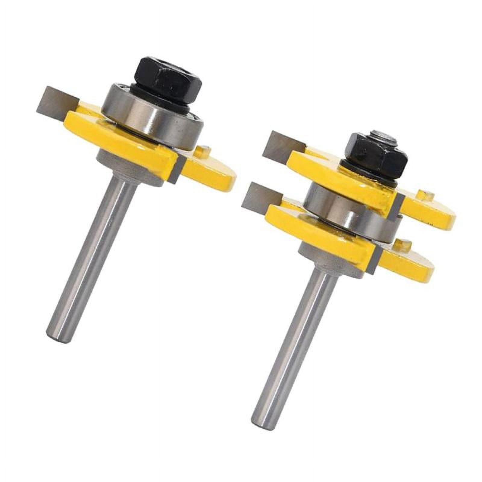 2Pieces Tongue and Groove Router Bit, Grooving Router Bit, 3 Teeth T